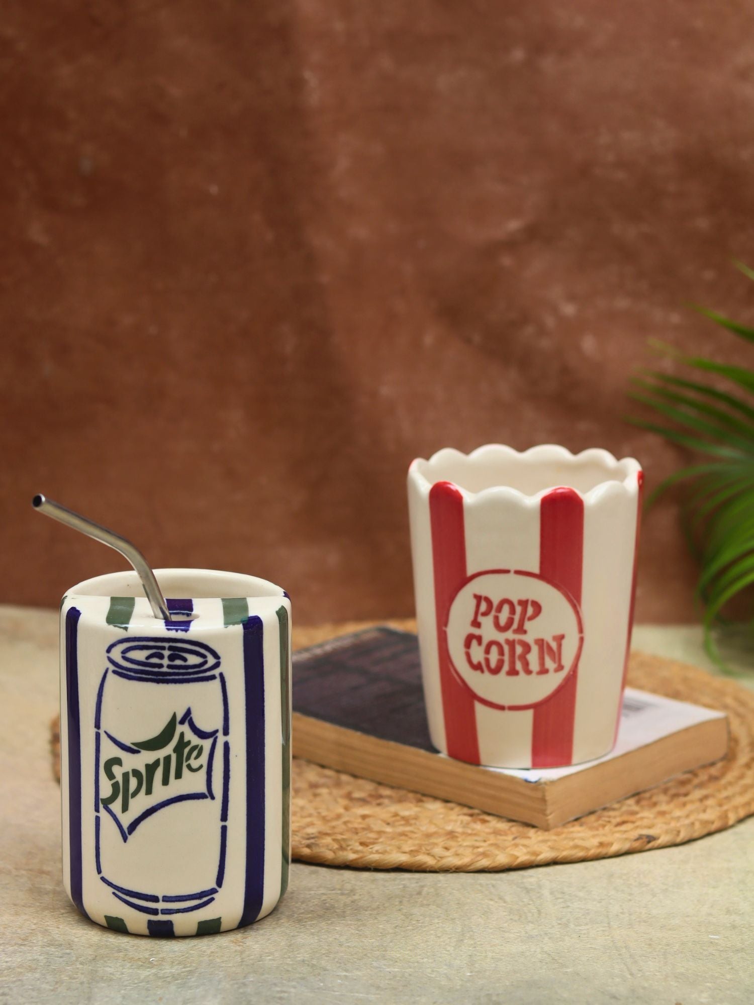 handmade Set of 2 - Sprite Tumbler & Popcorn Tub Combo