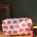 pink ele toiletry bag made by cotton