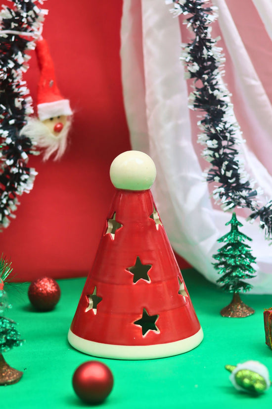 Santa’s Cap Tea Light Diffuser handmade in India