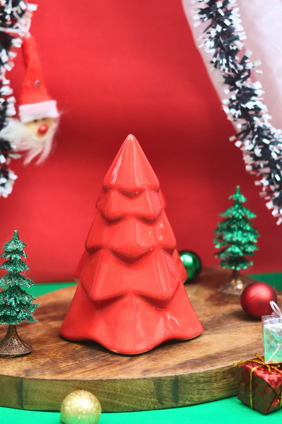 Red Conical Christmas Tree