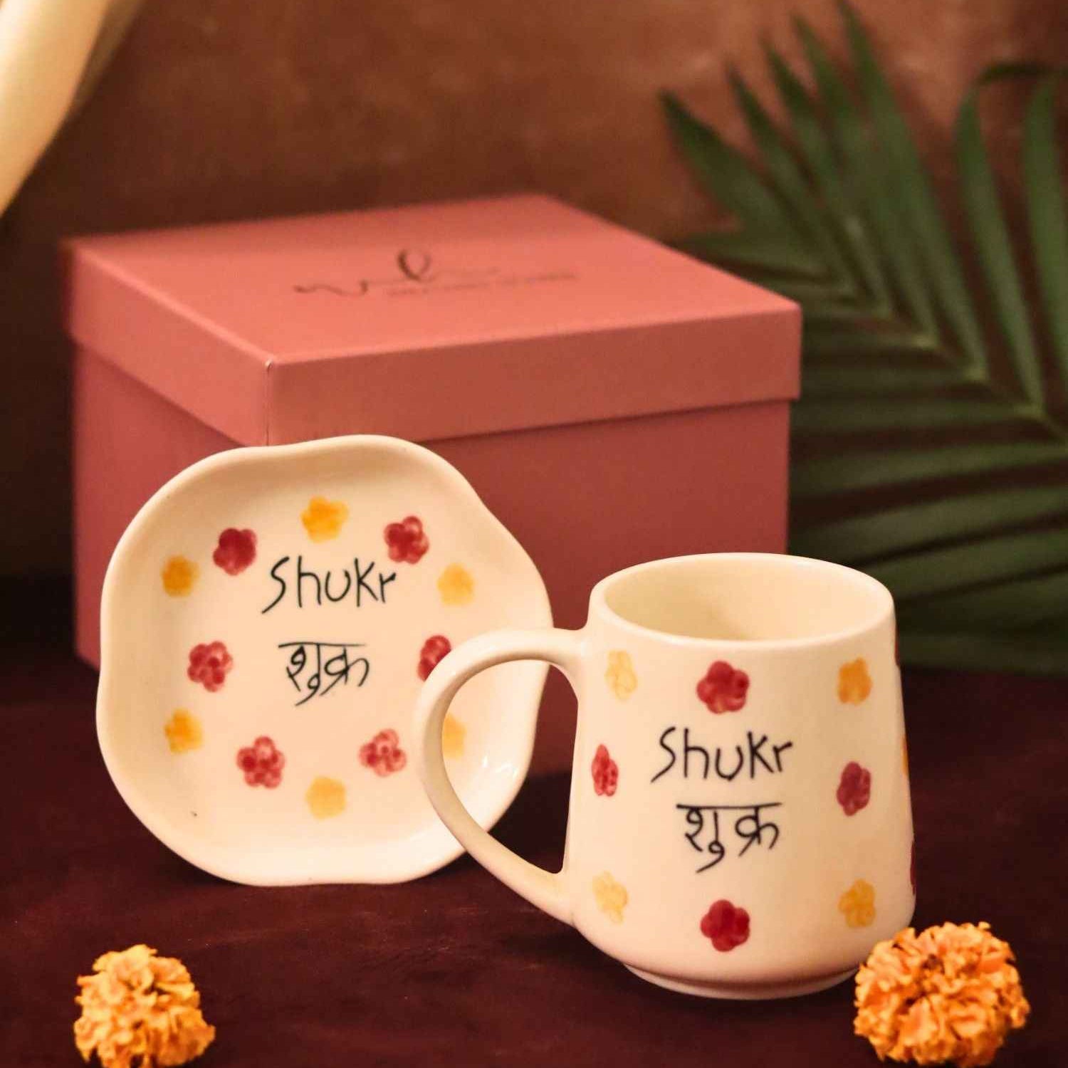 Shukr Mug & Handmade Dessert Plate in a Gift Box
