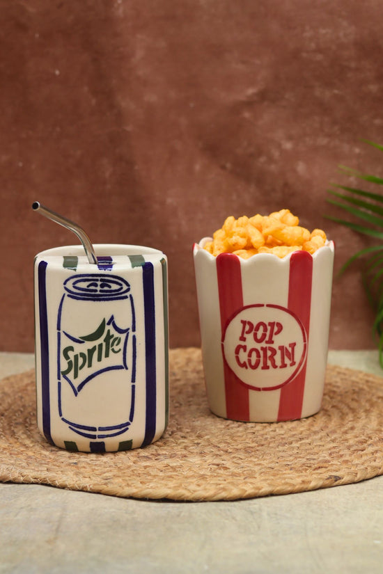 Set of 2 - Sprite Tumbler & Popcorn Tub Combo made by ceramic