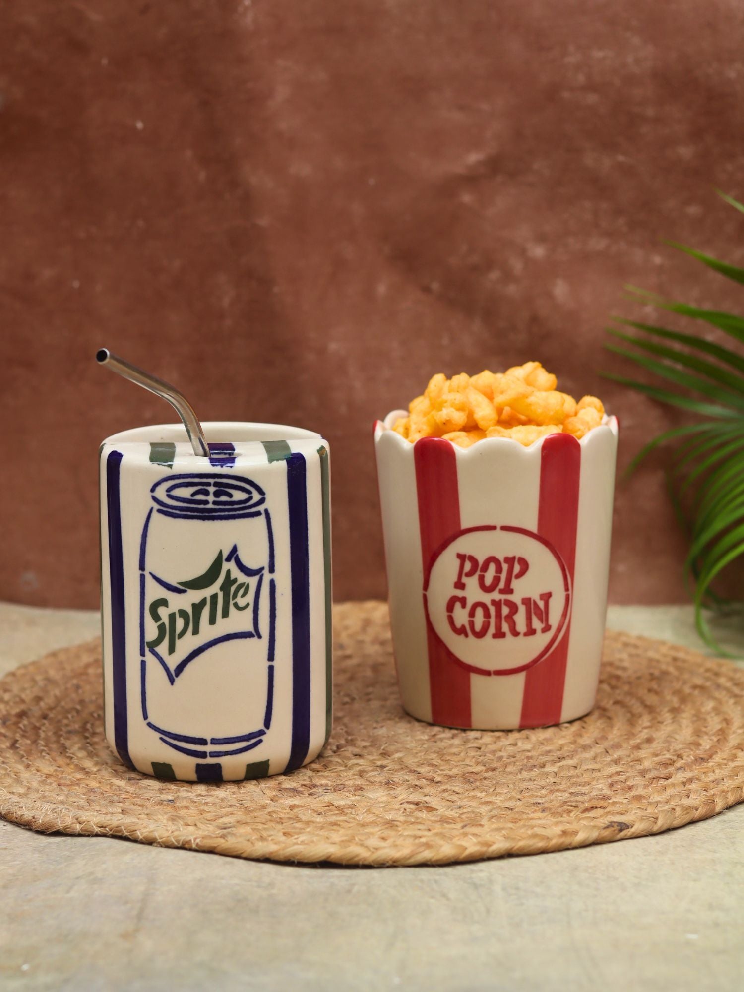 Set of 2 - Sprite Tumbler & Popcorn Tub Combo made by ceramic