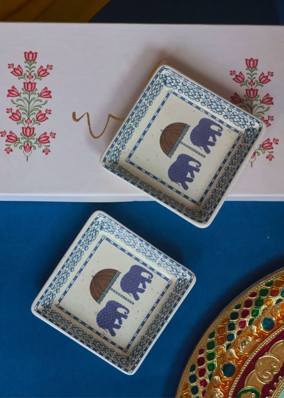 Handmade Gaj Platter in a Gift Box