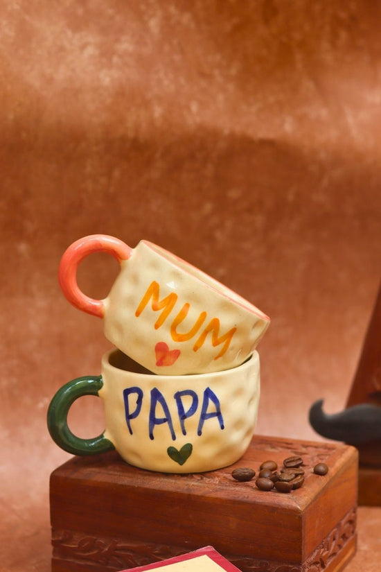 Handmade Set of 2 - Mum & Papa Mugs combo