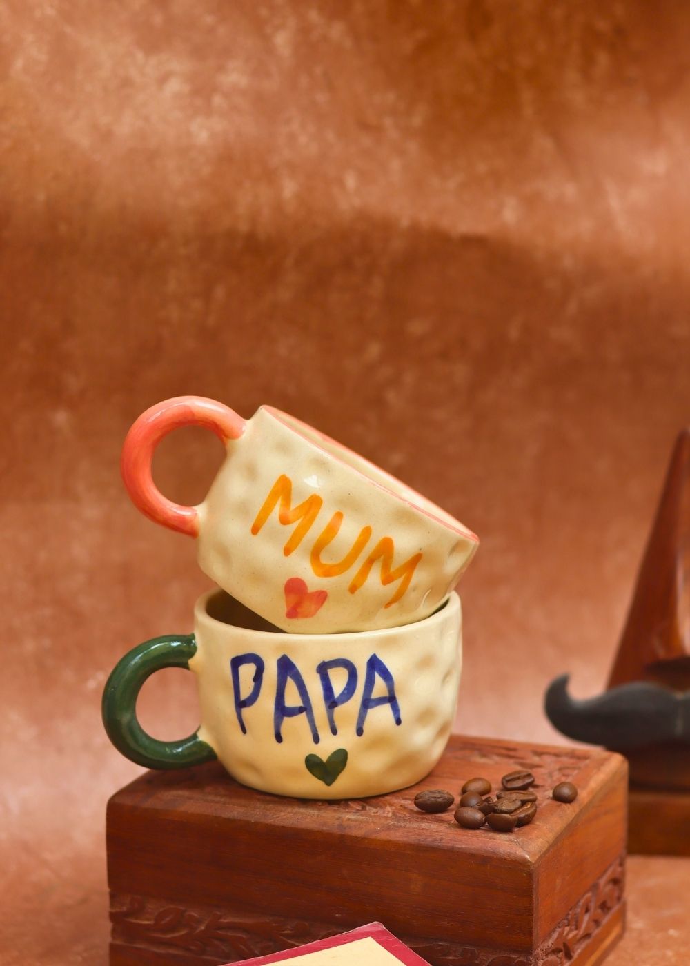 Handmade Set of 2 - Mum & Papa Mugs combo