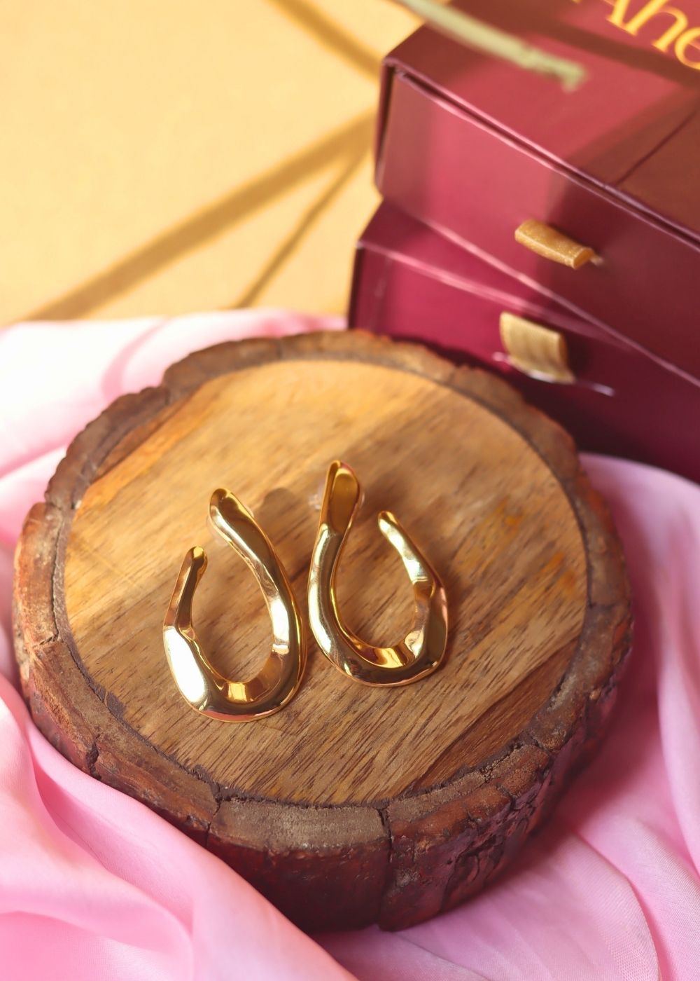 Waterproof Golden Arcs Earrings
