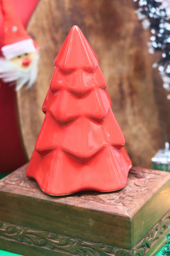 Red Conical Christmas Tree