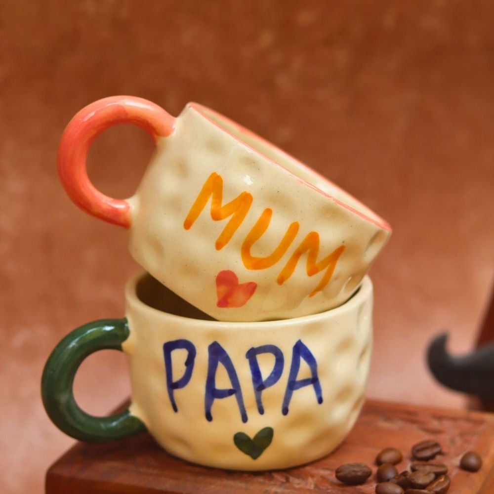 Set of 2 - Mum & Papa Mugs combo made by ceramic