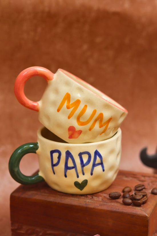 Set of 2 - Mum & Papa Mugs combo made by ceramic