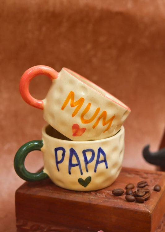 Set of 2 - Mum & Papa Mugs combo made by ceramic