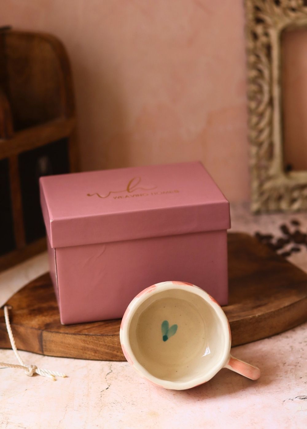 Striped Heart Mug in a Gift Box with premium quality material