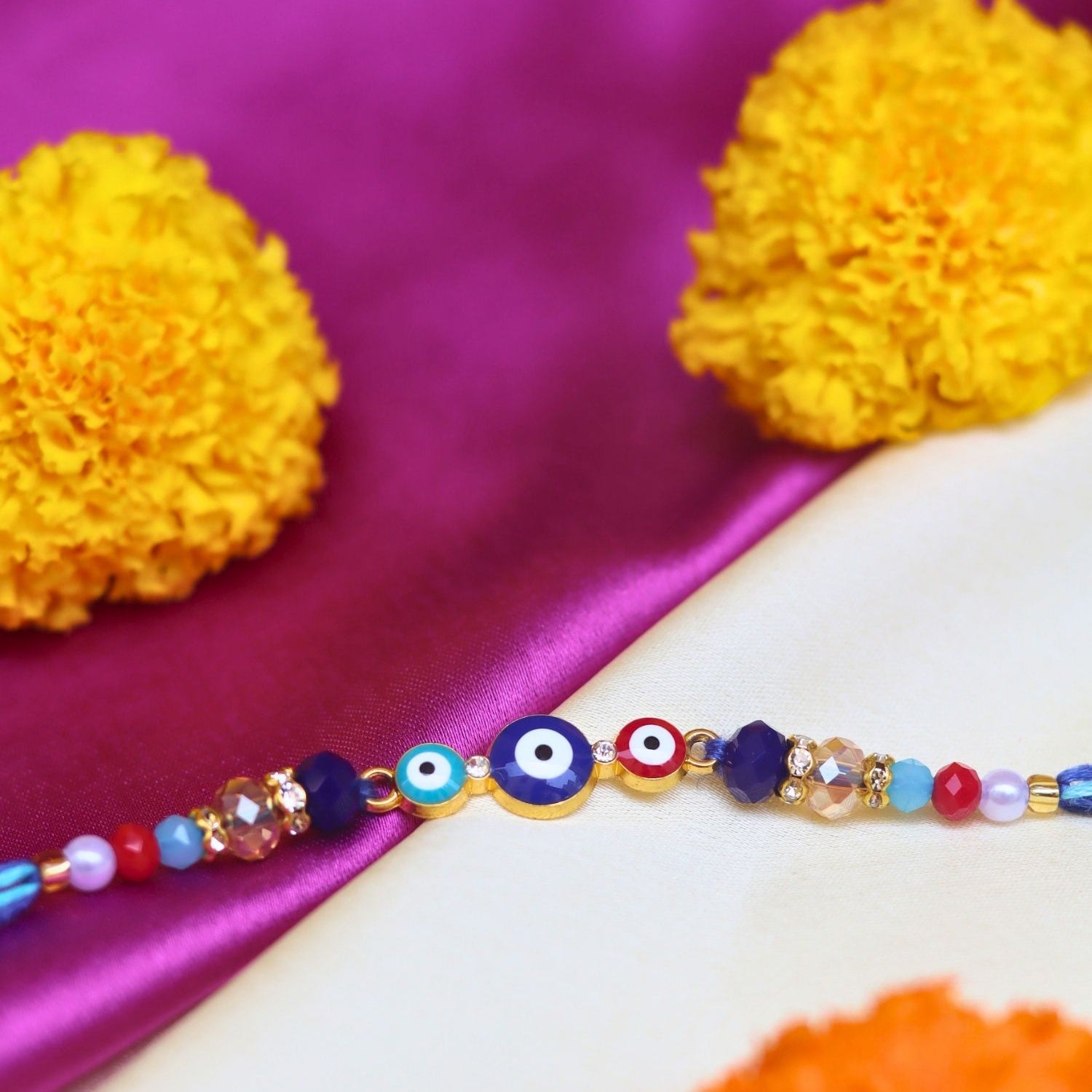handmade Vibrant Evil Eye Rakhi