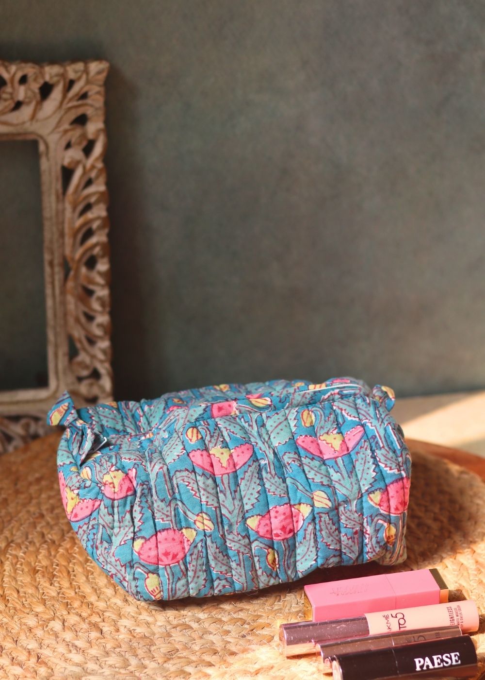 peacock garden toiletry bag made by cotton