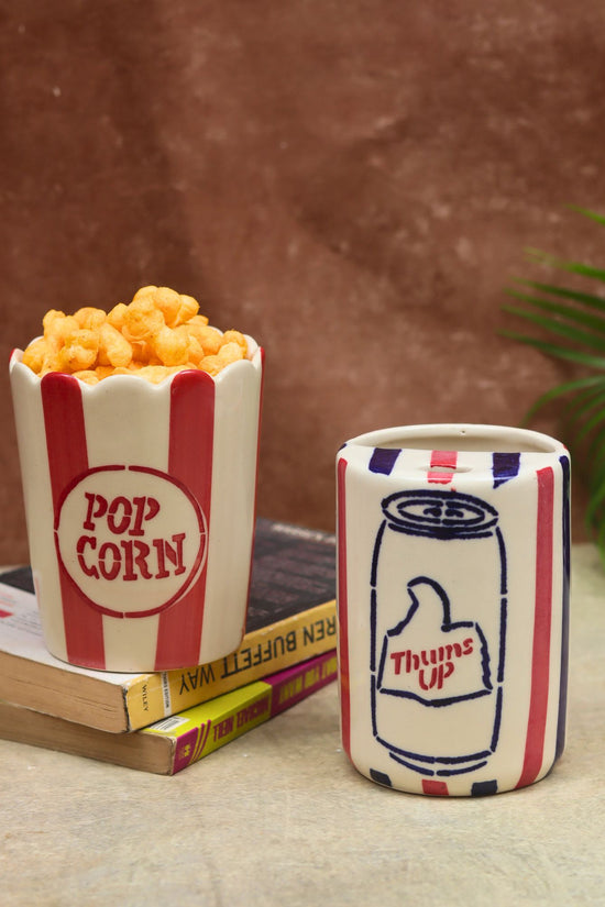 Handmade Set of 2 - Thums Up Tumbler & Popcorn Tub Combo