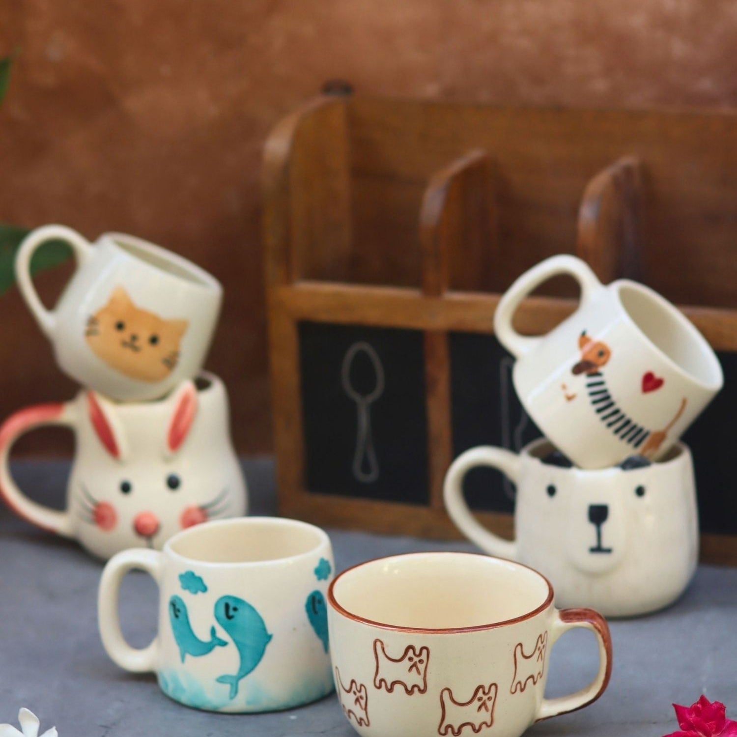 Set of 6 Warm Paws Mugs combo (for the price of 5) made by ceramic