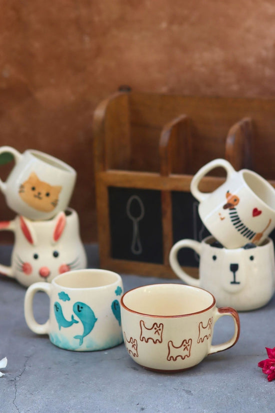 Set of 6 Warm Paws Mugs combo (for the price of 5) made by ceramic