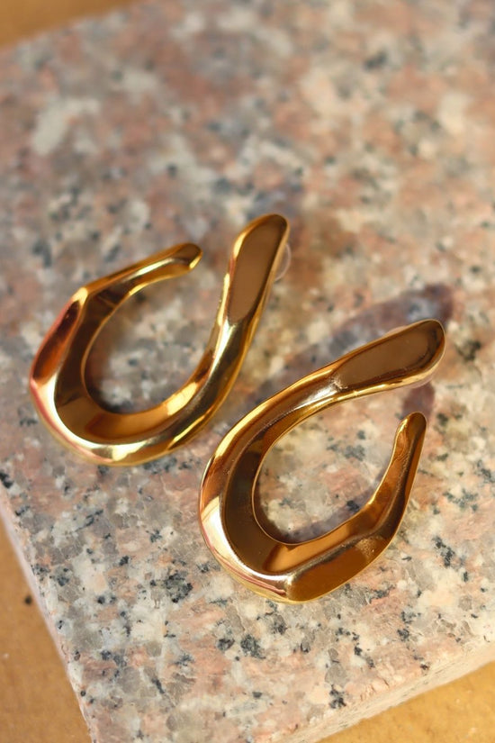Anti tarnish Golden Arcs Earrings