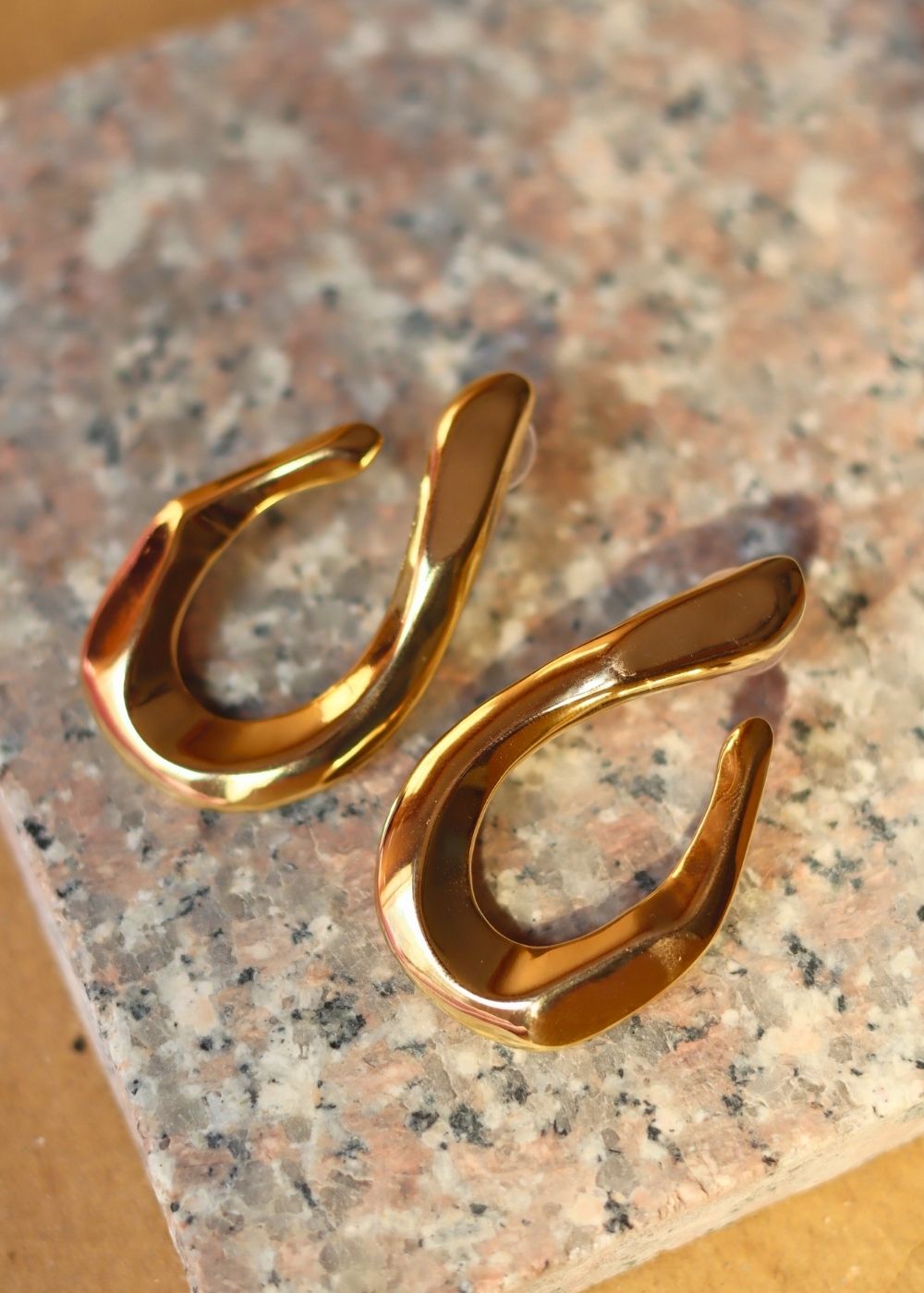 Anti tarnish Golden Arcs Earrings