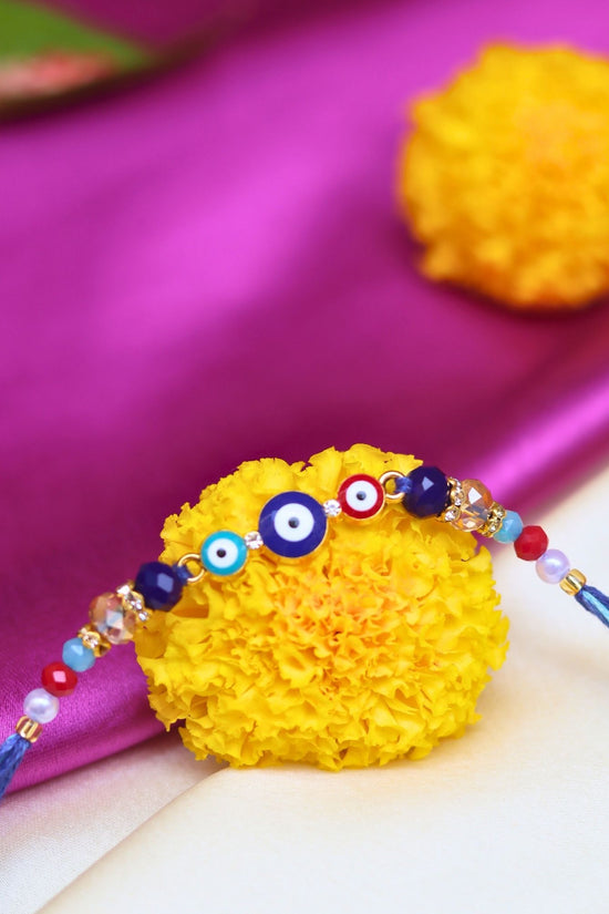 Vibrant Evil Eye Rakhi handmade in India