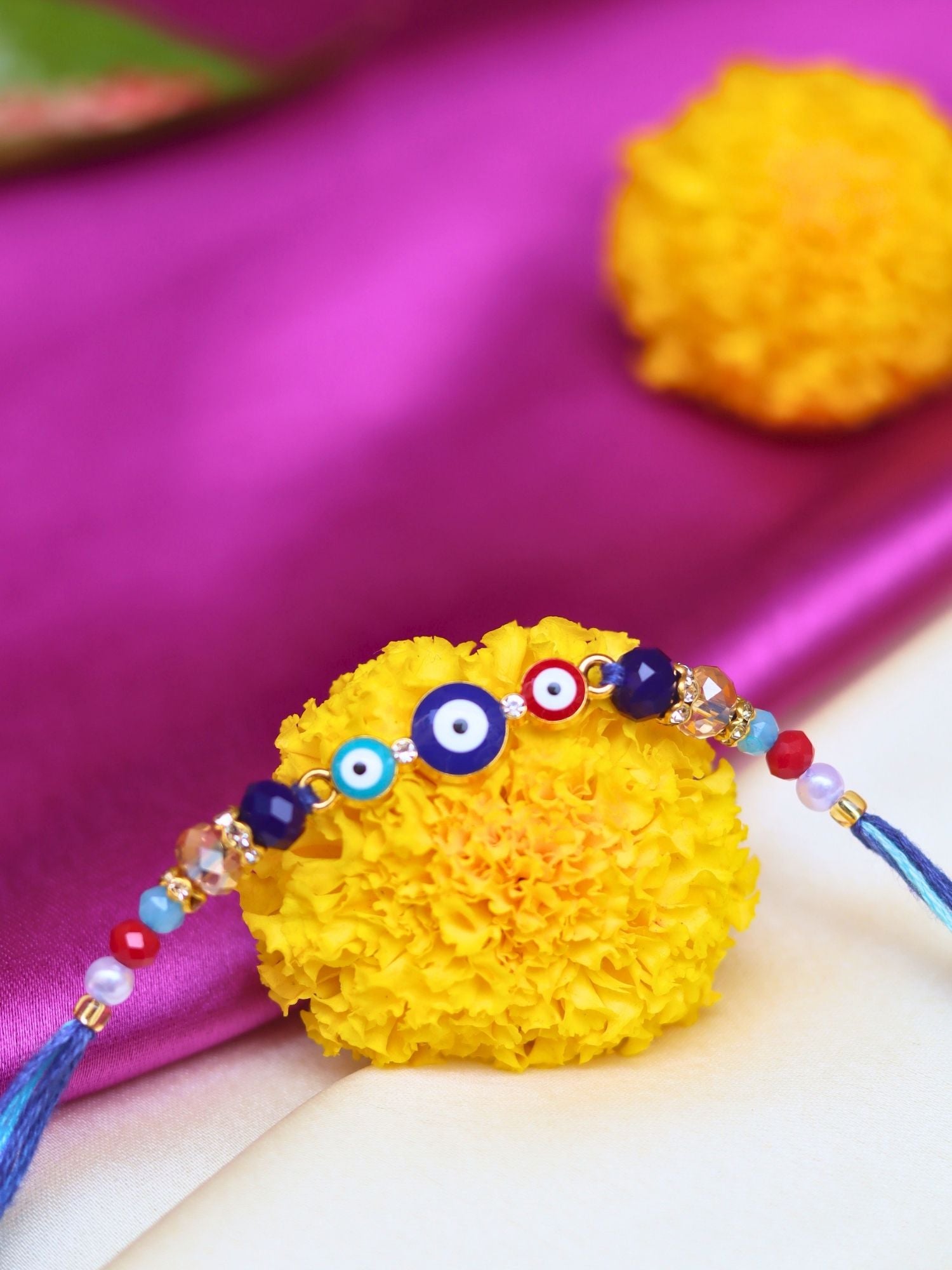 Vibrant Evil Eye Rakhi handmade in India