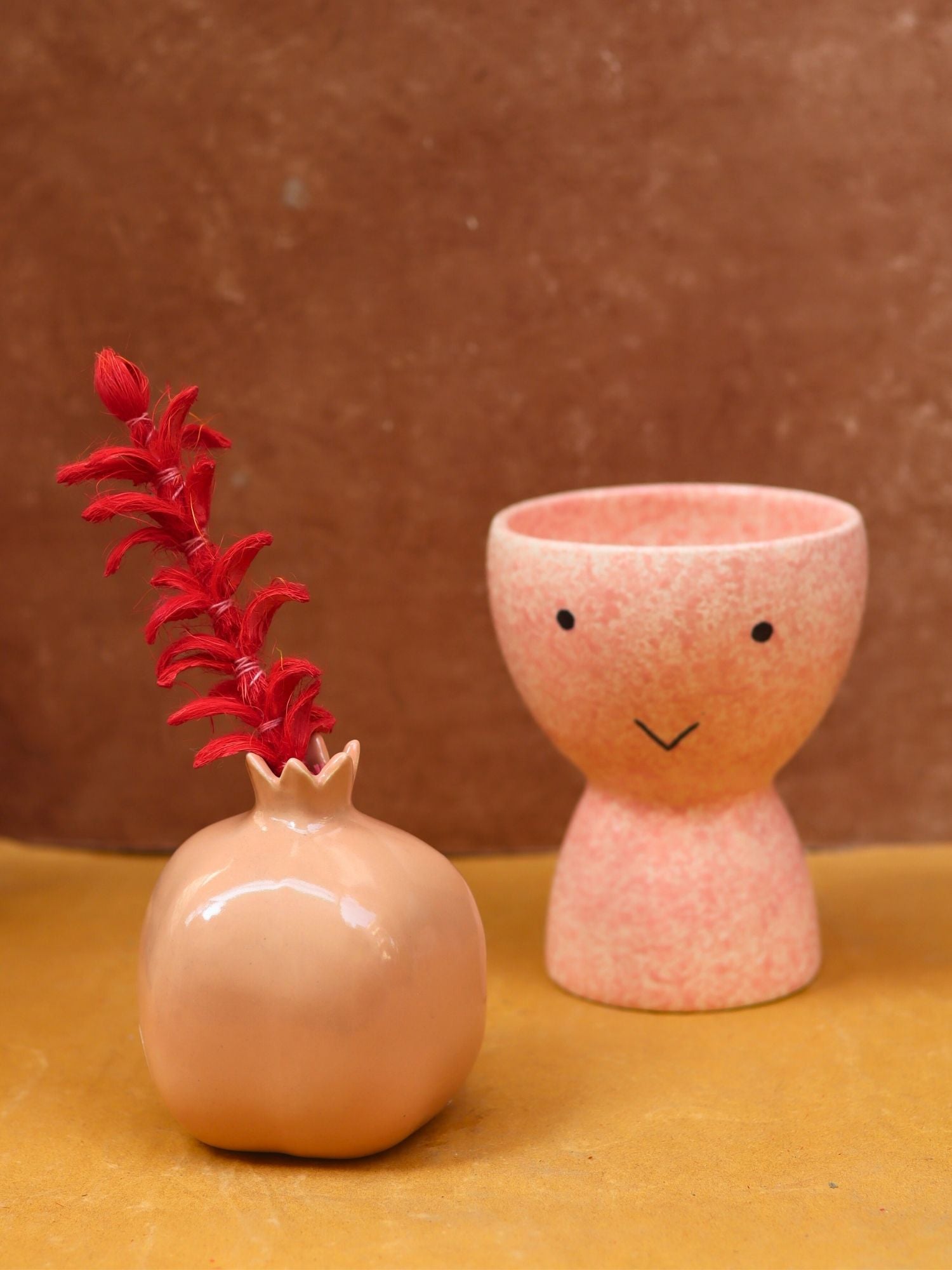 Smiley Face & heart Bud vases combo