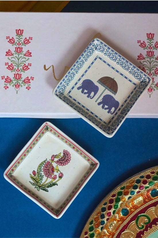 Handmade Gaj & Motif Platter in a Gift Box