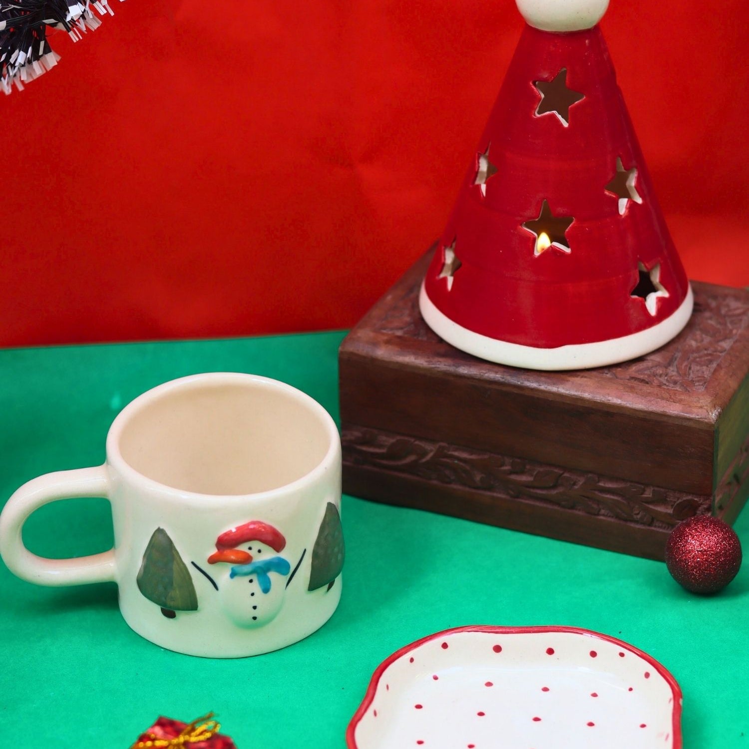 Set of 3 - Santa's treat combo made by ceramic