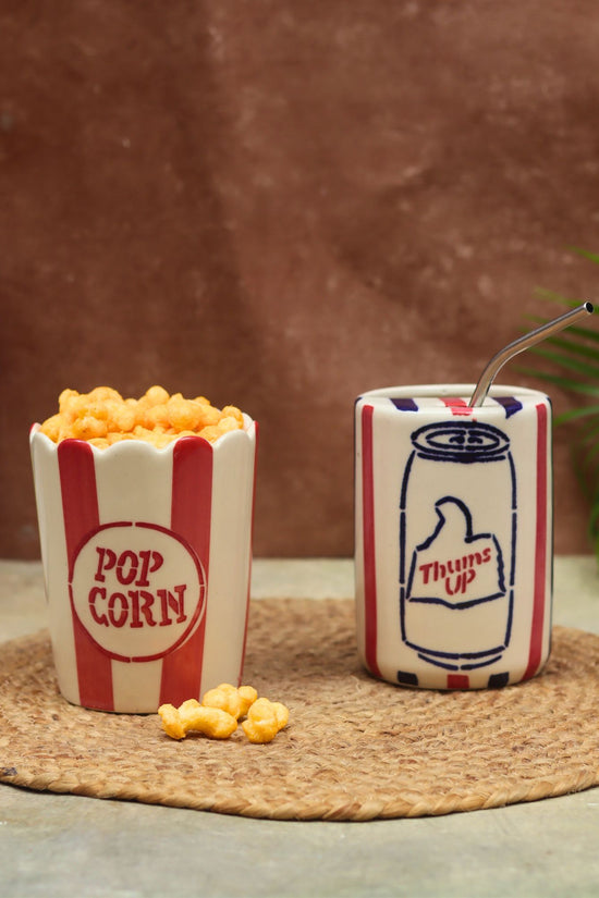 Set of 2 - Thums Up Tumbler & Popcorn Tub Combo with premium quality material