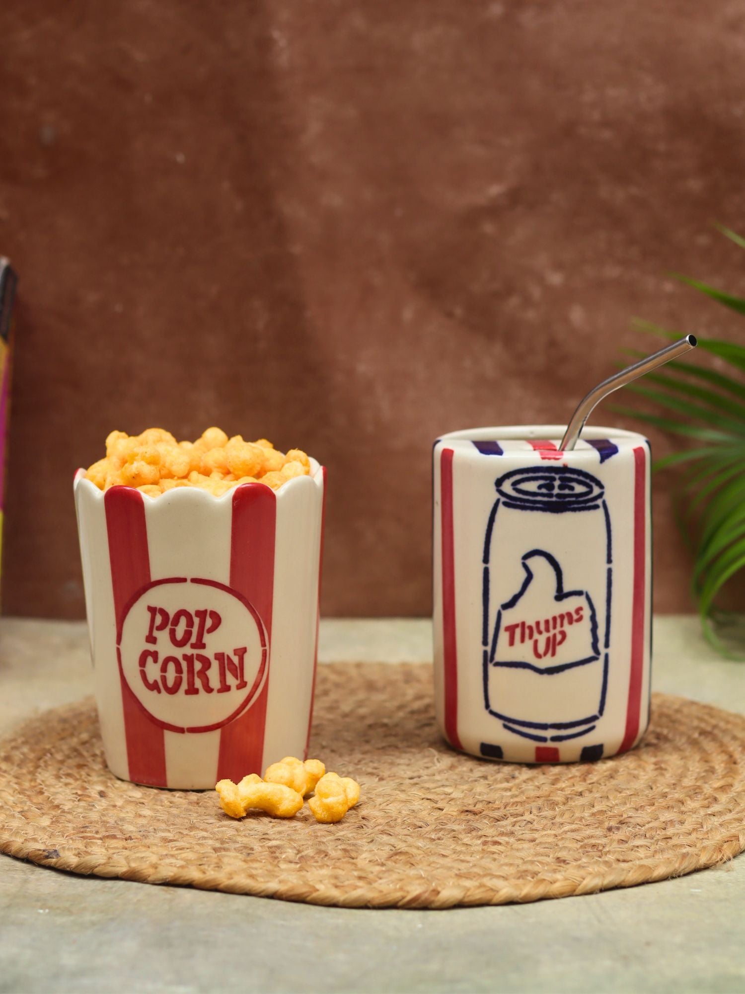 Set of 2 - Thums Up Tumbler & Popcorn Tub Combo with premium quality material