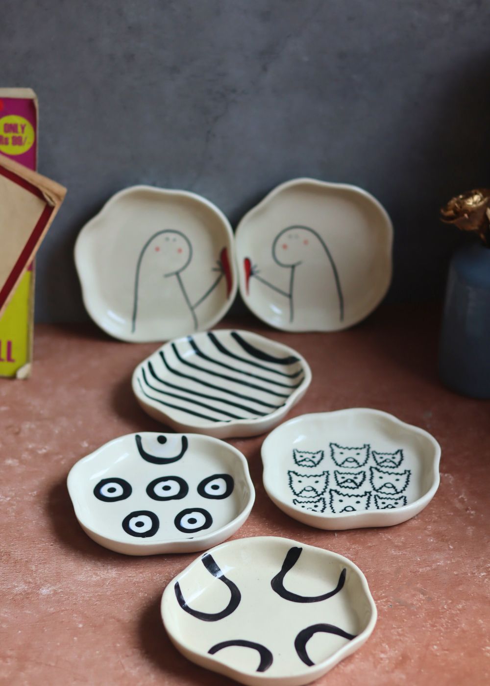 Set of 6 Tasty Treat Handmade Dessert plate (for the price of 5)