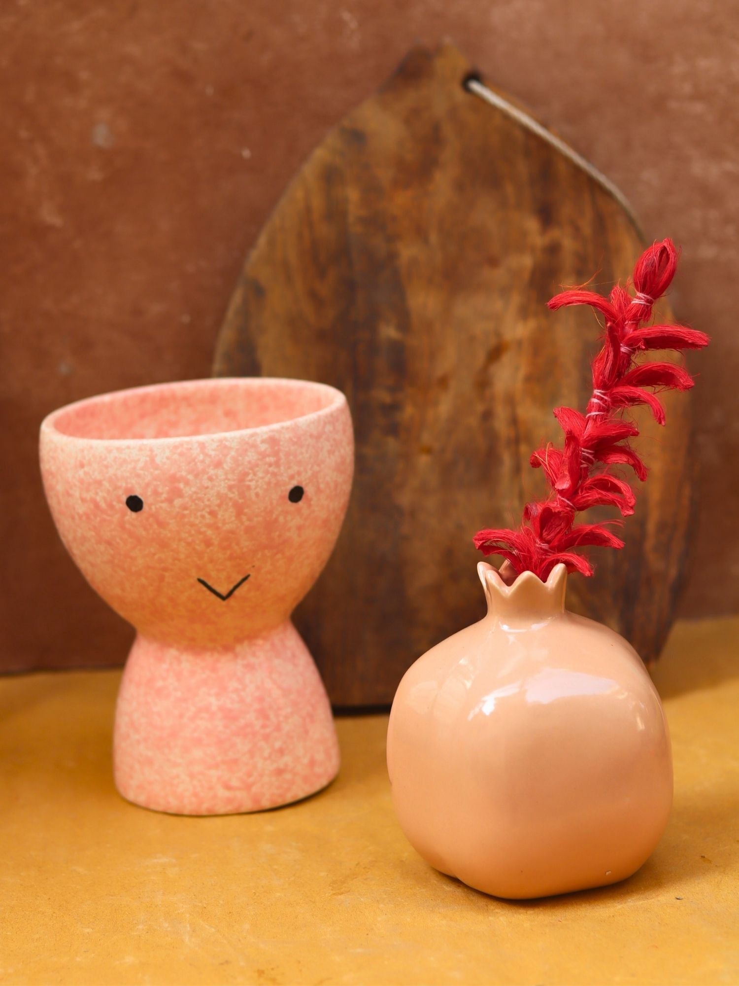 Smiley Face & heart Bud vases combo