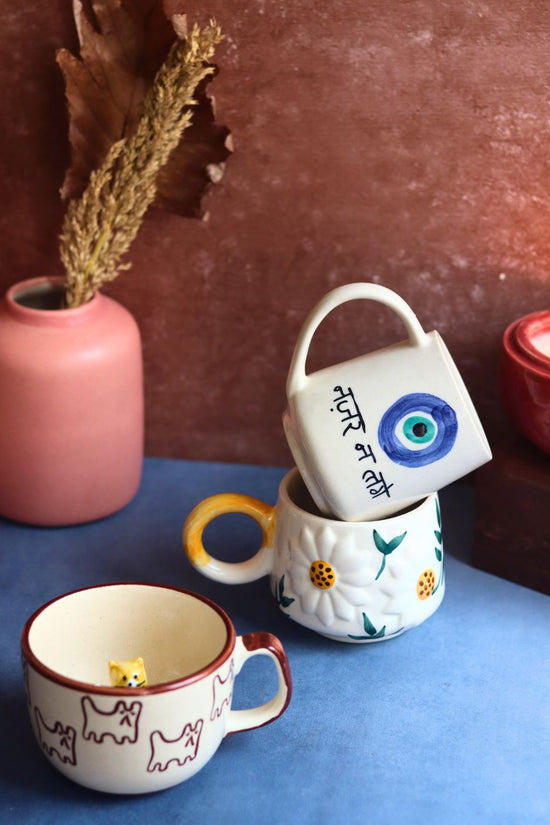 Handmade Nazar, Daisy & The OG cat Mug Combo
