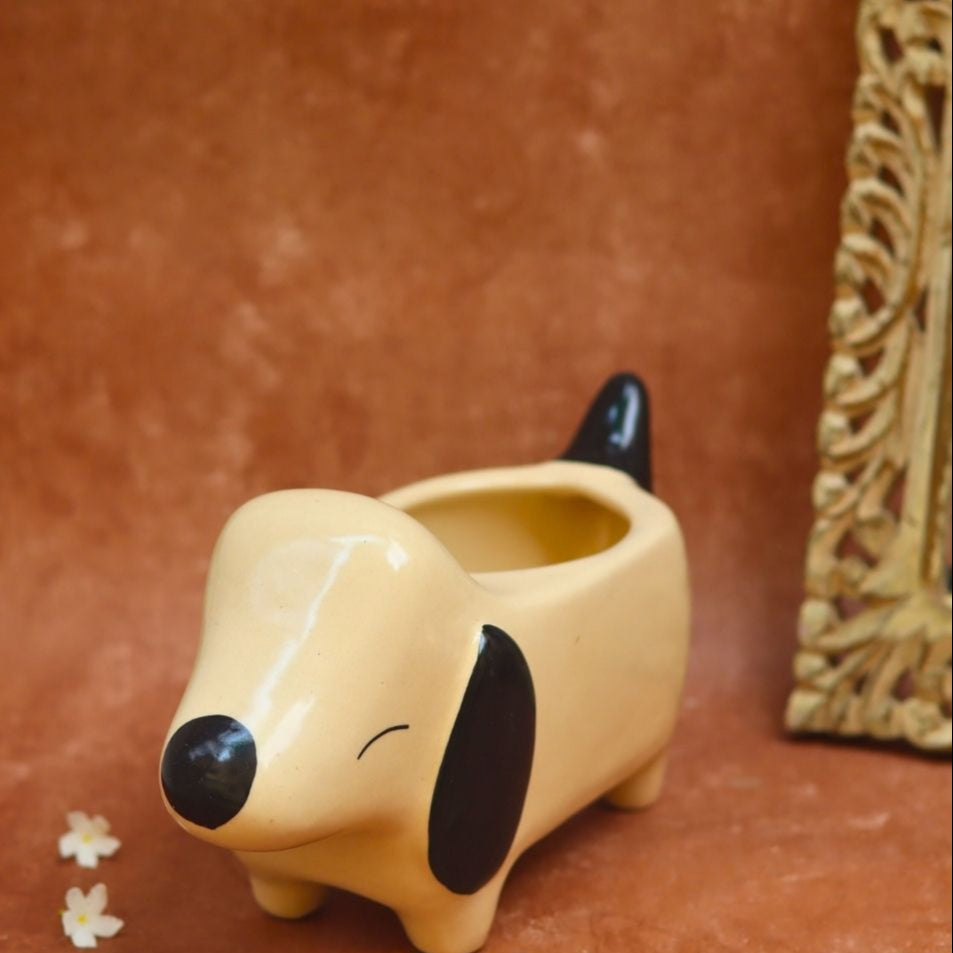 Cutest Dog Planter made by ceramic