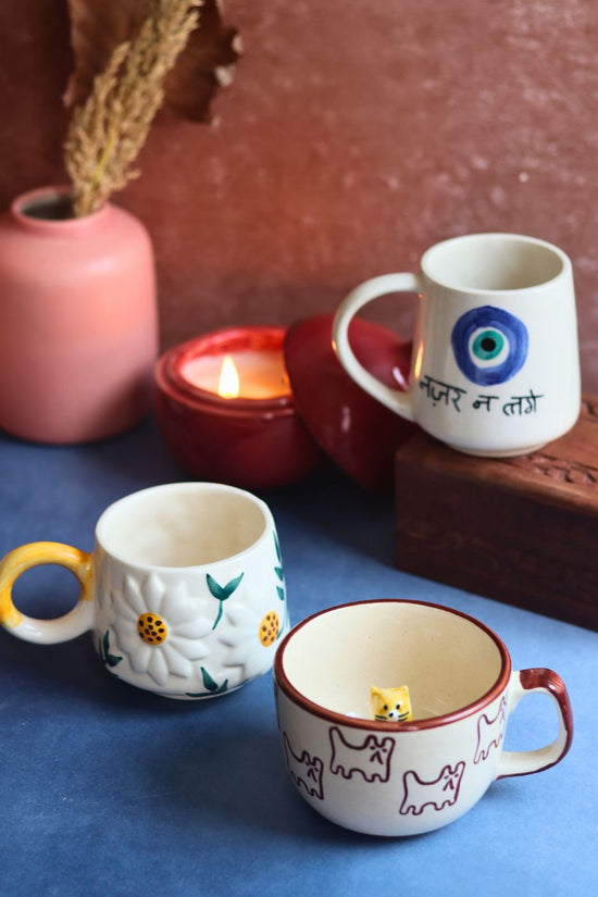 Nazar, Daisy & The OG cat Mug Combo made by ceramic