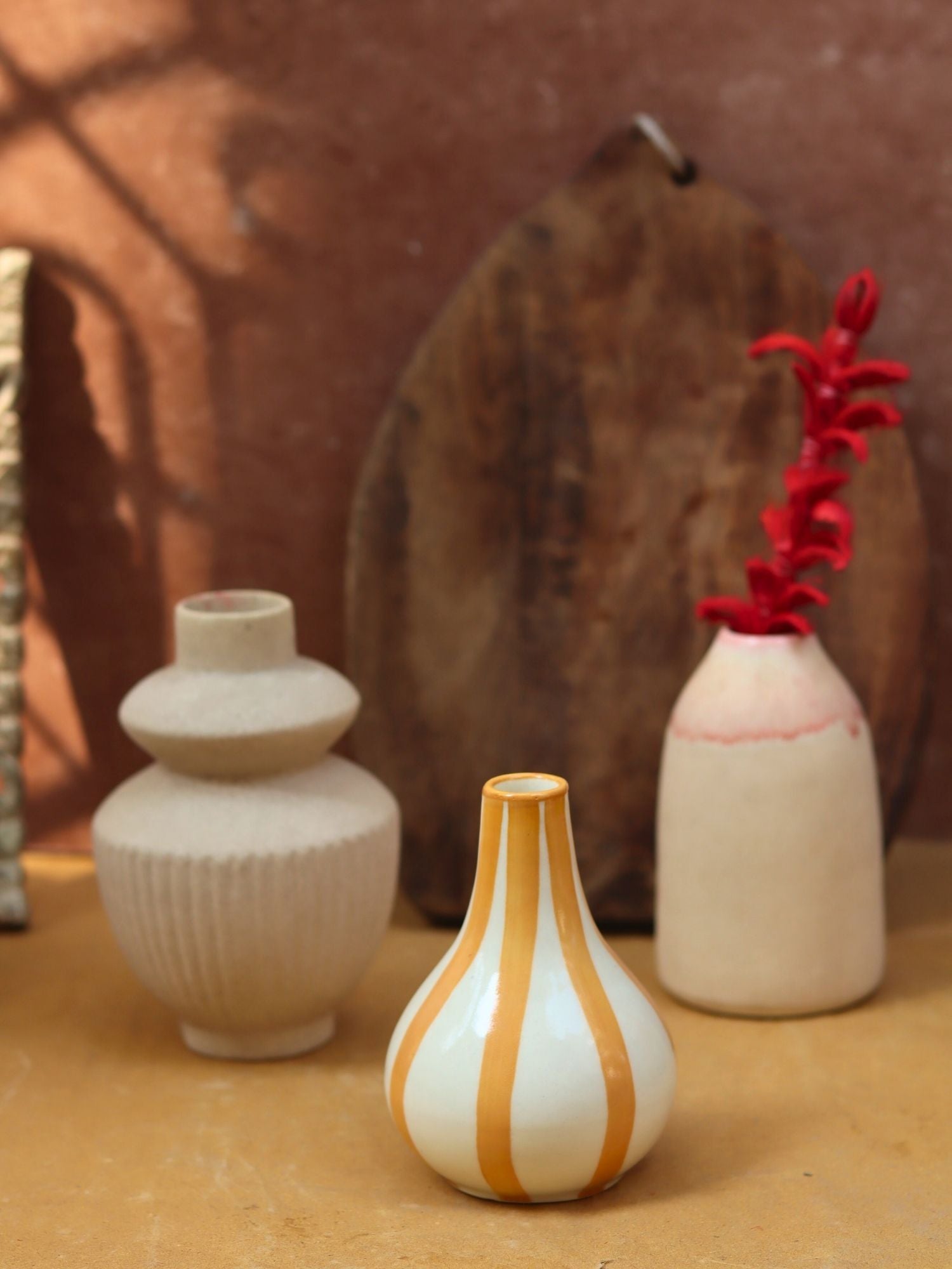 Set of 3 - Cream Serenity Vases combo