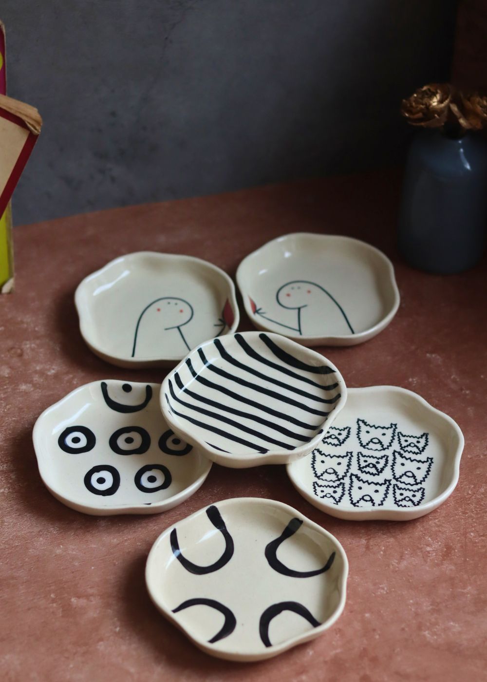 Set of 6 Tasty Treat Handmade Dessert plate (for the price of 5)