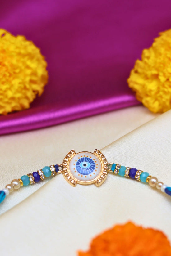 ⁠Indie Evil Eye Rakhi made with premium quality material