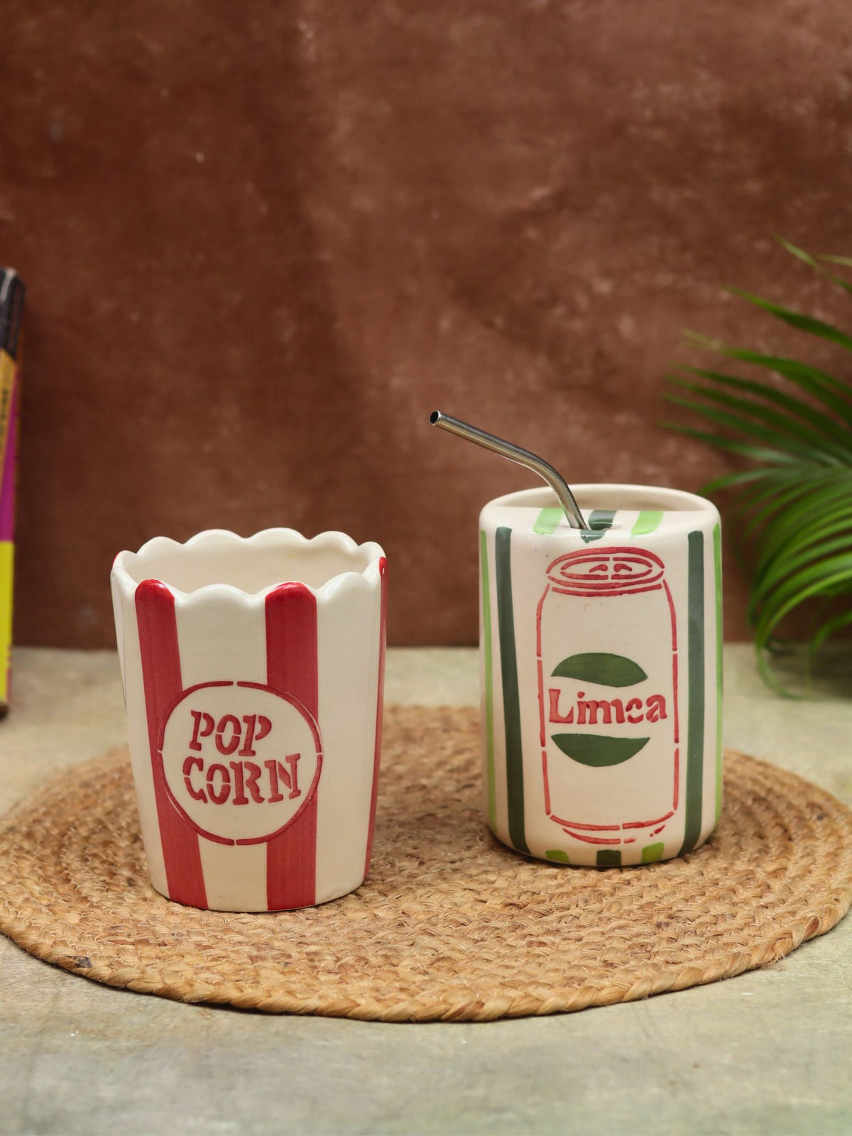 Handmade Set of 2 - Limca Tumbler & Popcorn Tub Combo