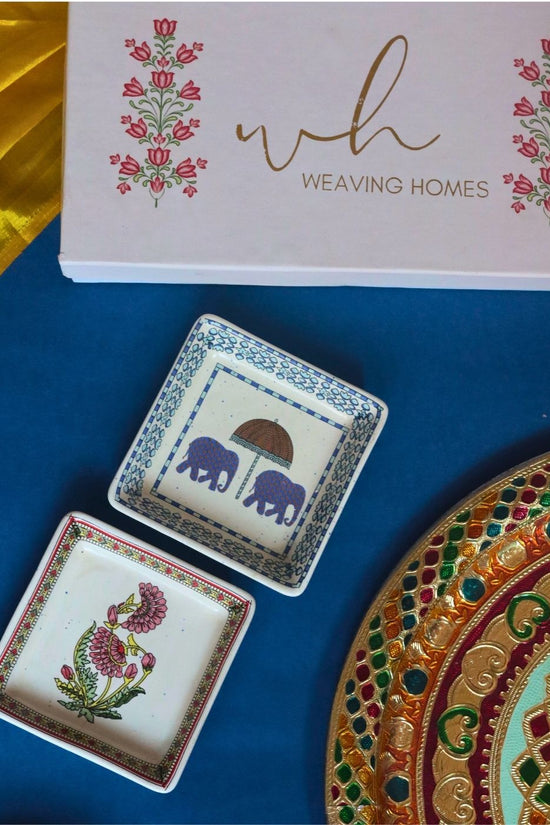 Gaj & Motif Platter in a Gift Box handmade in india