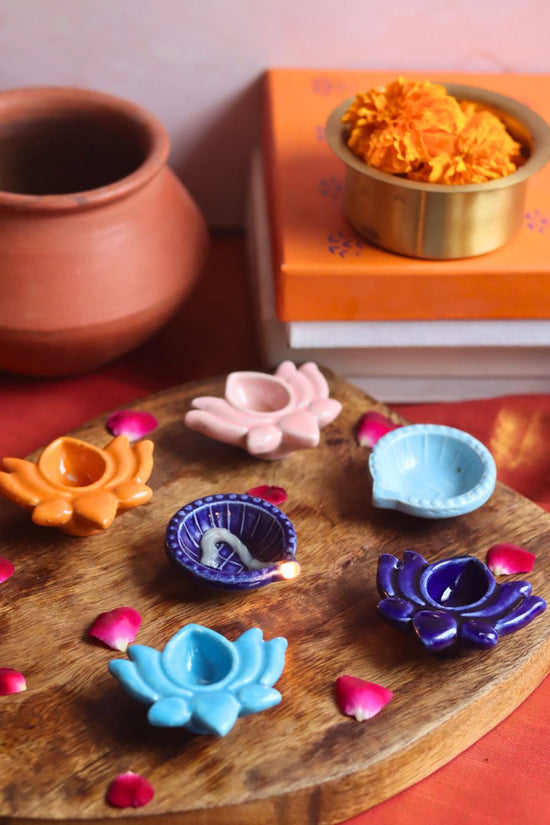Set of 6 - Diwali Diya combo (for the price of 5) made by ceramic