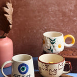 Nazar, Daisy & The OG cat Mug Combo handmade in india