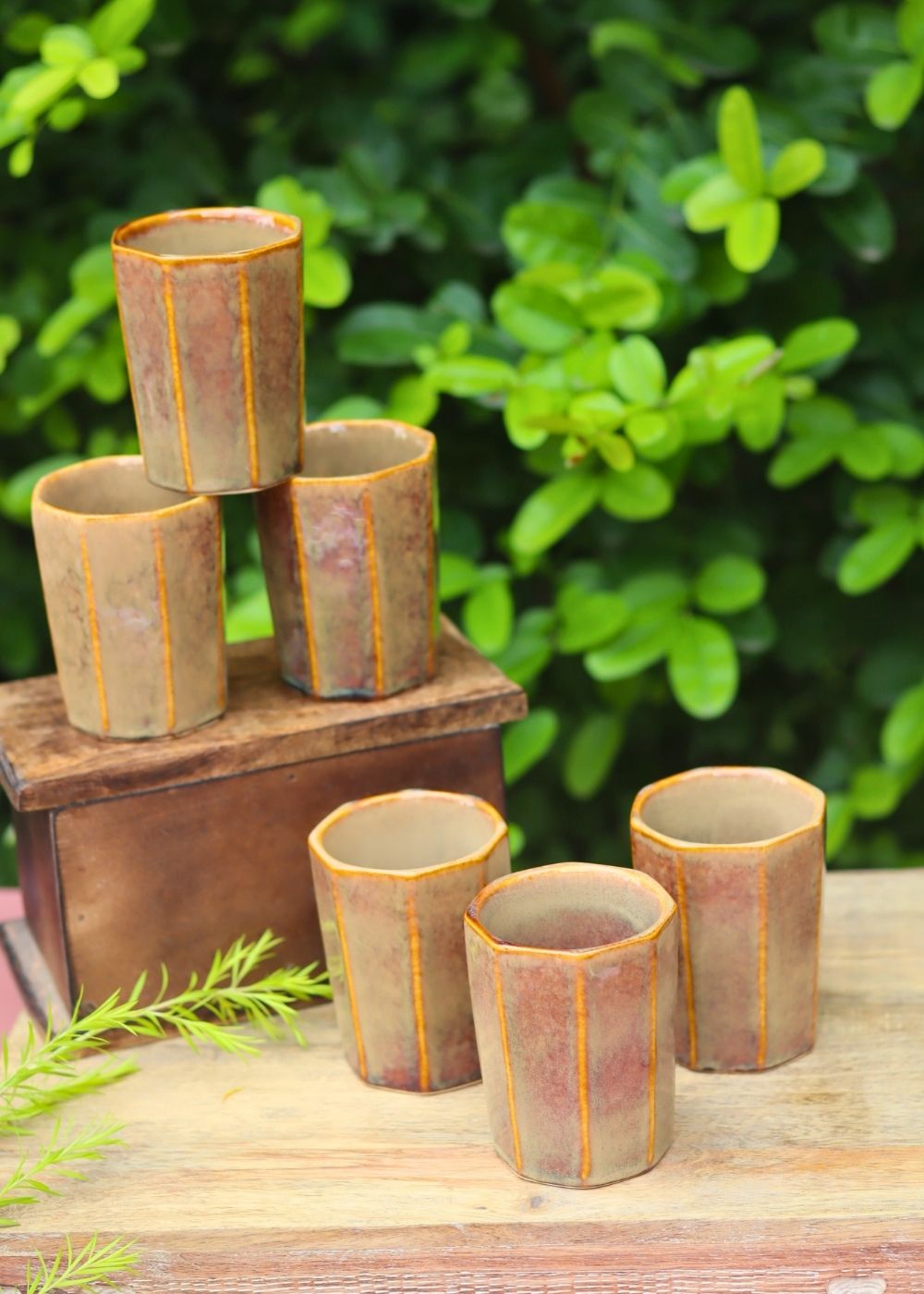 Set of 6 - Mustard Chai Kulhad handmade in India