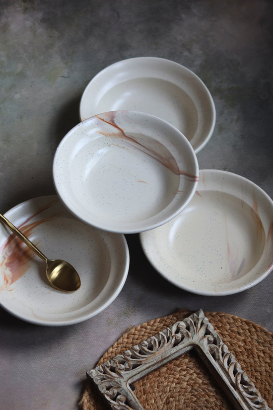 Brown ombre ceramic pasta plates 