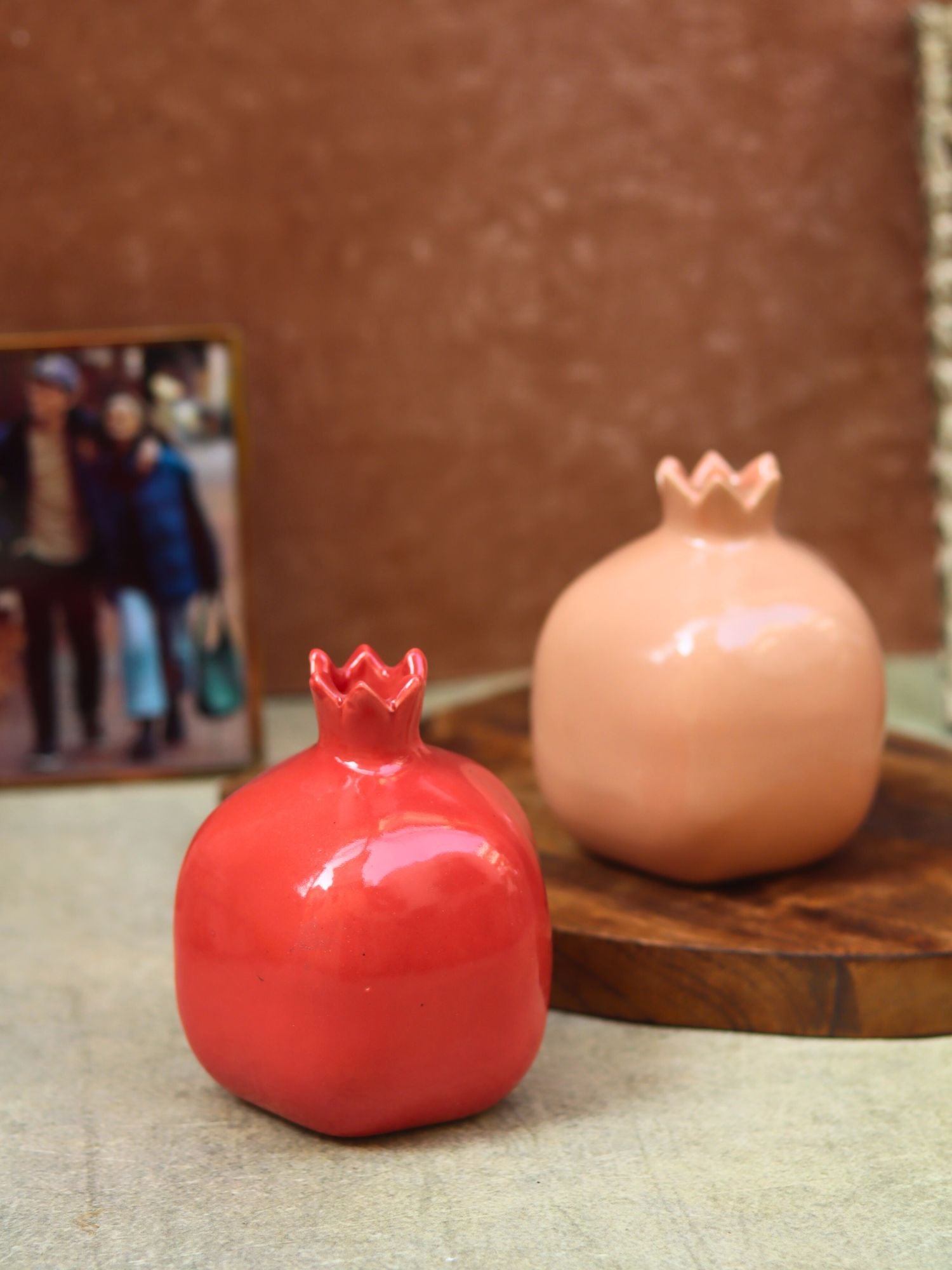 Set of 2 - Anar Vases (Red & Peach) with premium quality material