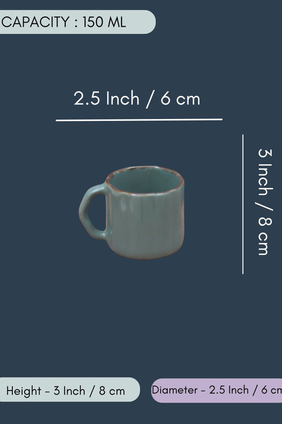 Set of 6 - Deep Green Forest Tea Cups in a gift box