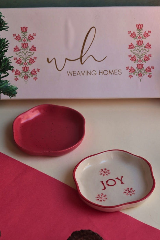 Joy & Red Handmade Dessert plate in a Gift Box made by ceramic