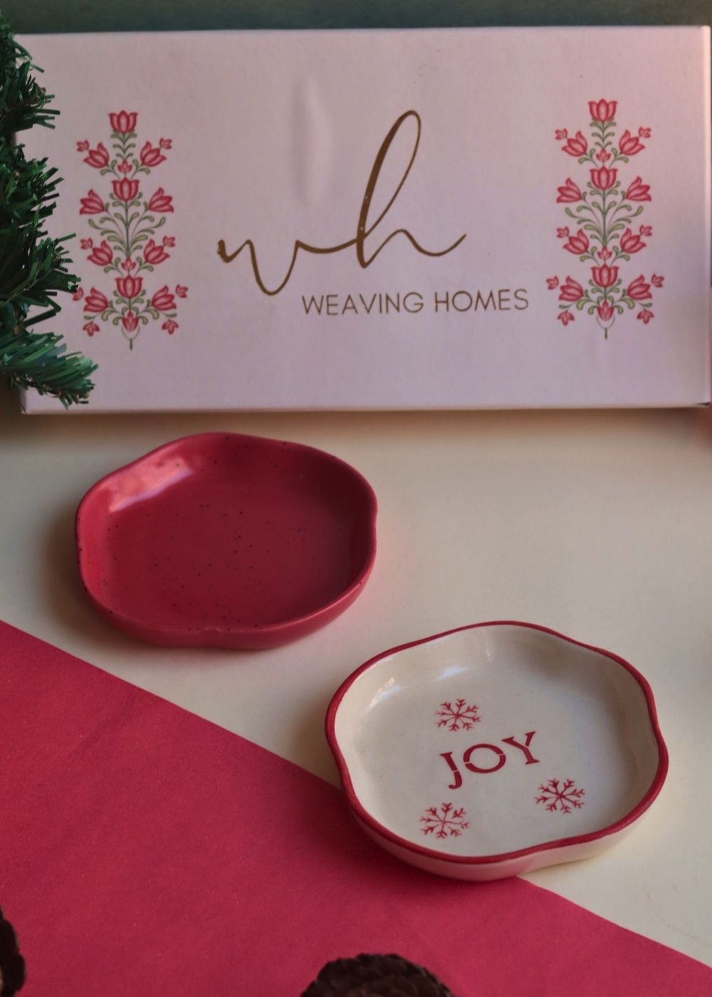 Joy & Red Handmade Dessert plate in a Gift Box made by ceramic