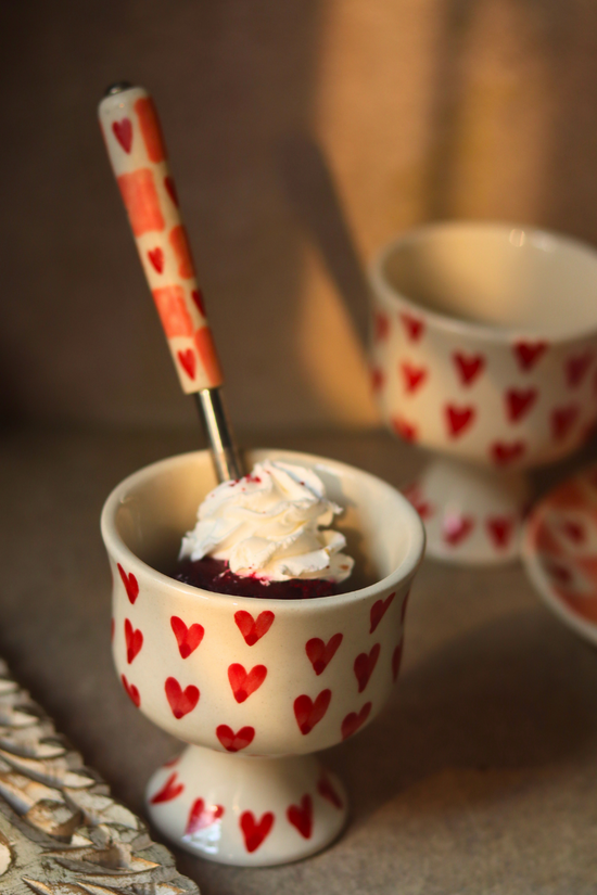 handmade all heart ice cream goblet