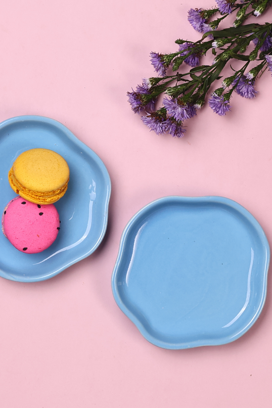 Ocean blue dessert plates